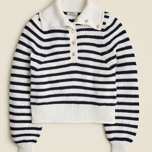 JCREW - ribbed cotton button collar sweater